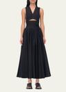 cutout flared wrap dress