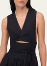 cutout flared wrap dress