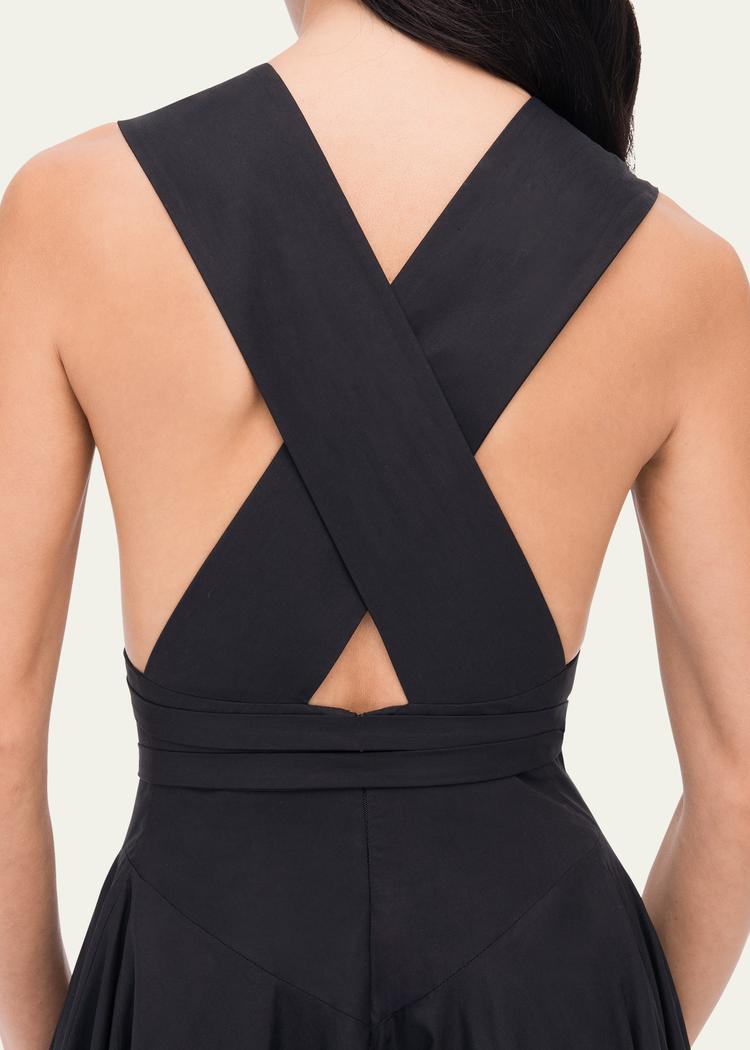 cutout flared wrap dress