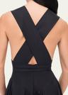 cutout flared wrap dress