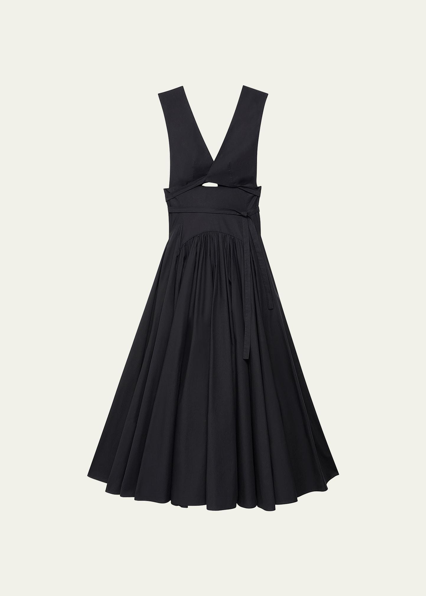 cutout flared wrap dress