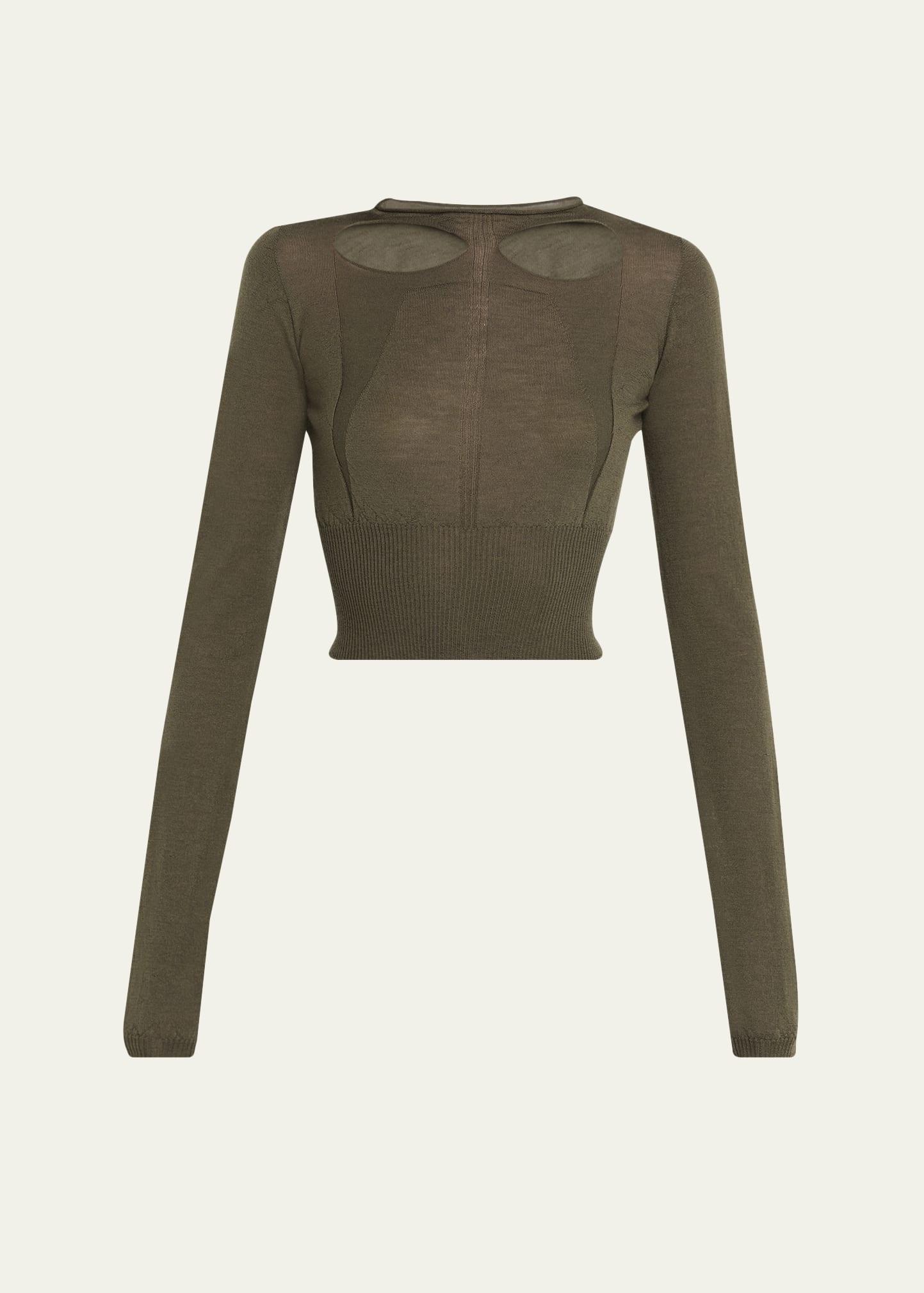 cutout long-sleeve crop sweater