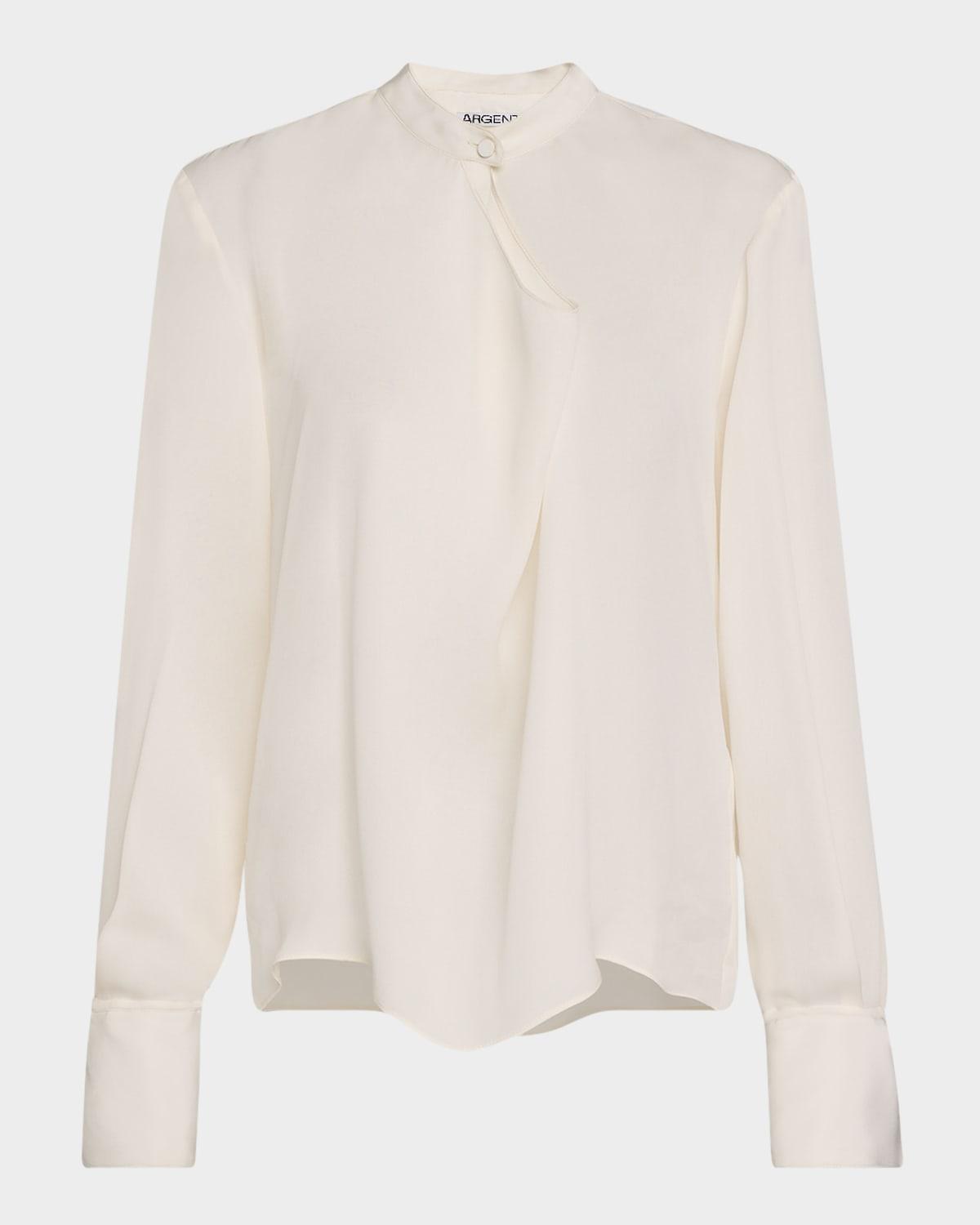 cutout silk double georgette blouse