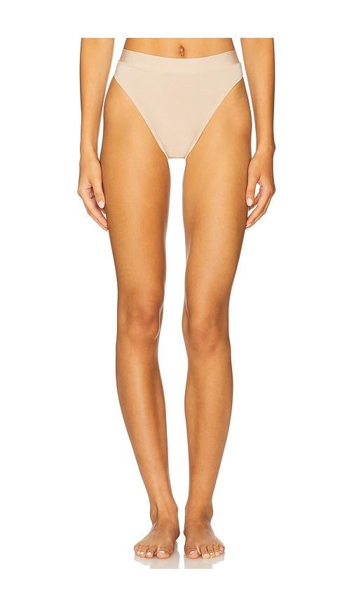 cuup high waist modal thong in nude.