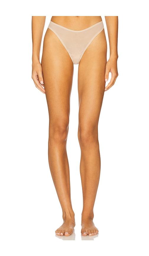cuup mesh thong in nude.