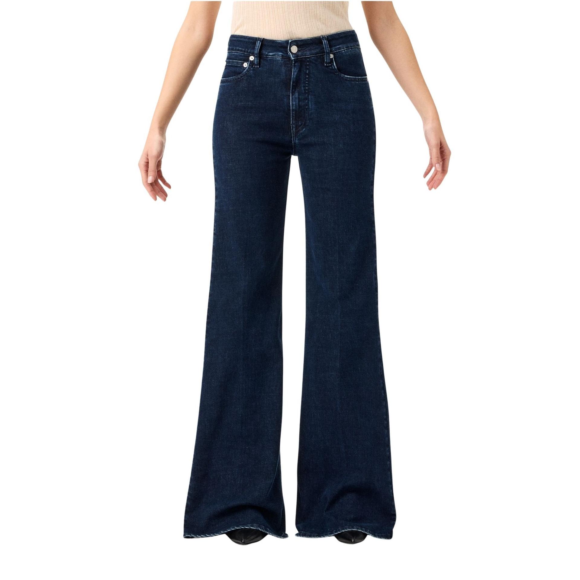 cycle flaire high rise flared blue jean - women