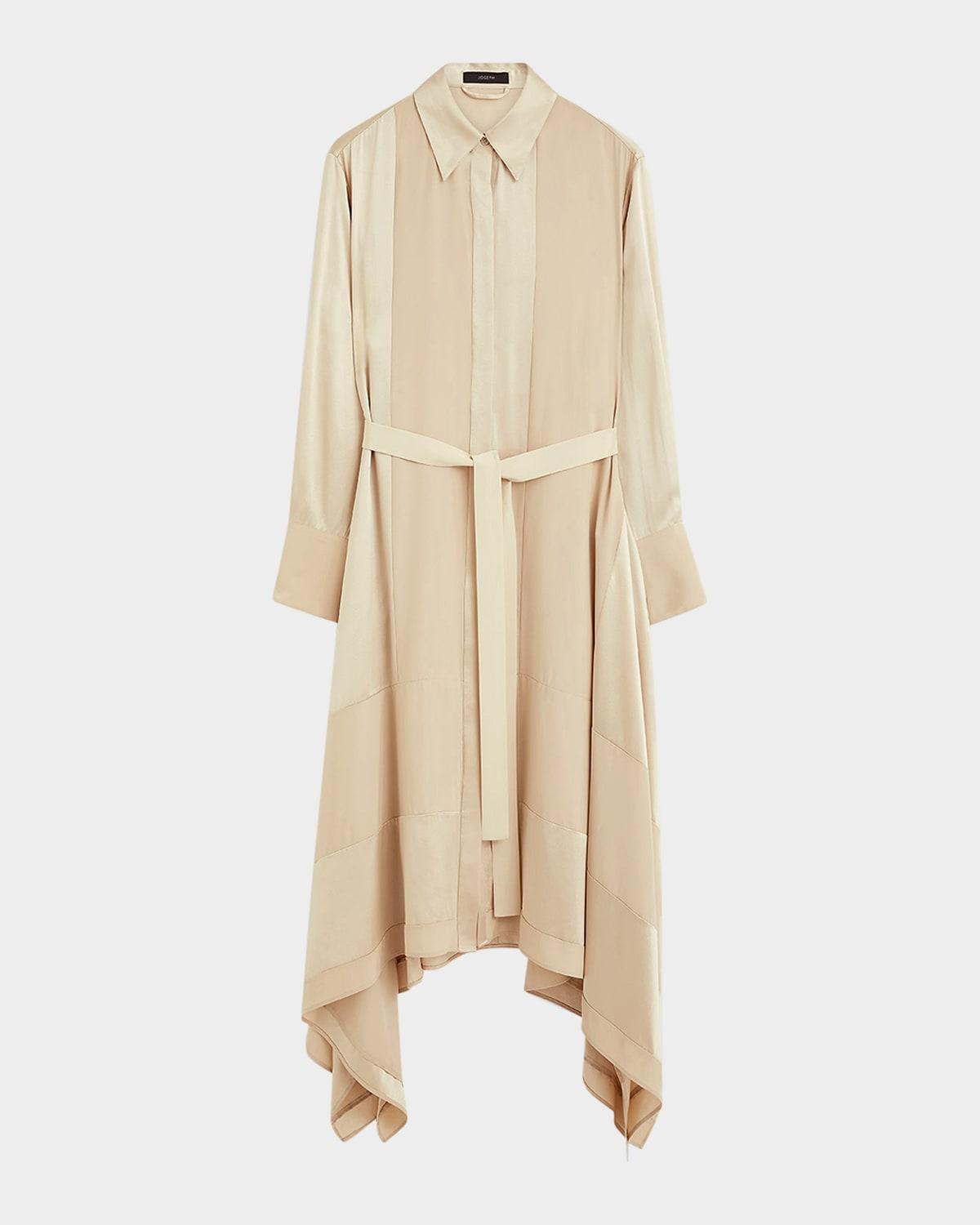 cyprien paneled handkerchief midi shirtdress