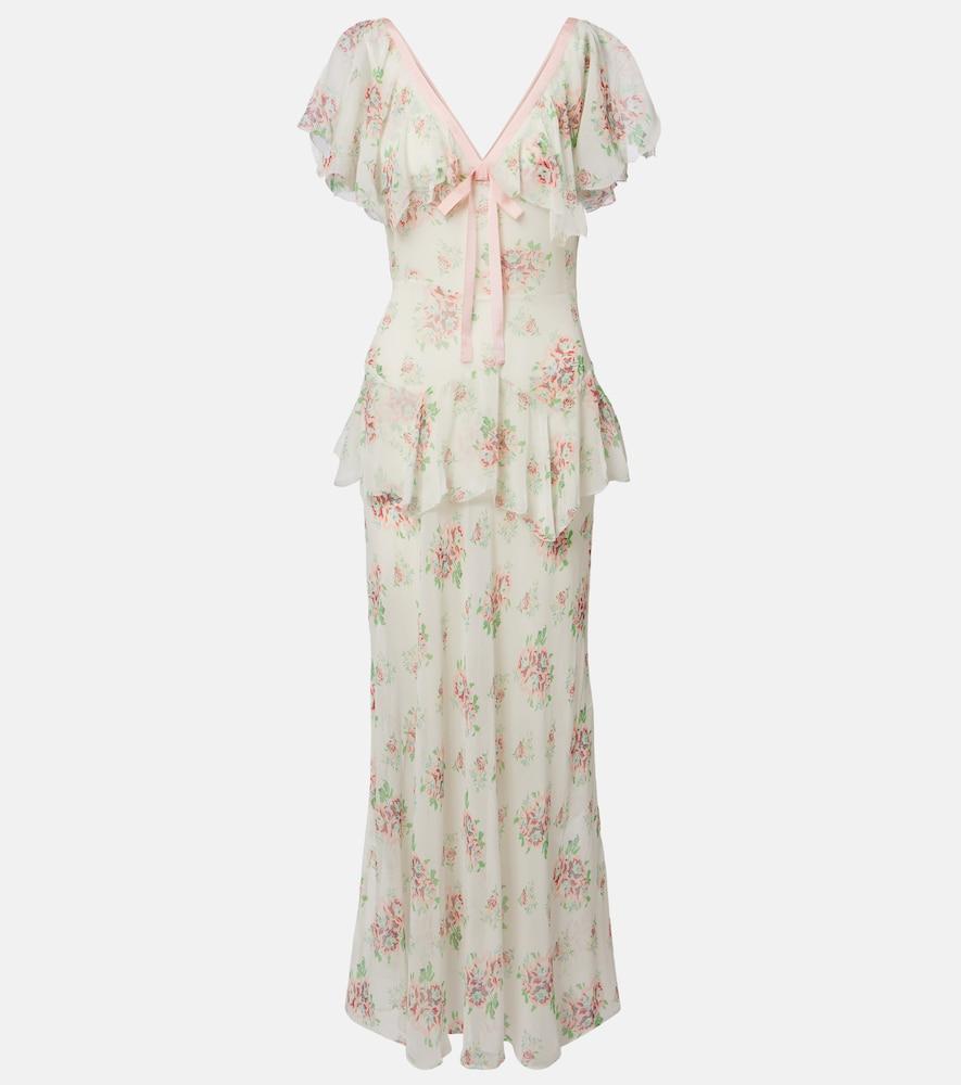 dôen amelisse floral silk georgette maxi dress
