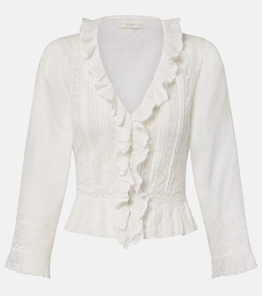 dôen eldoris ruffled cotton blouse
