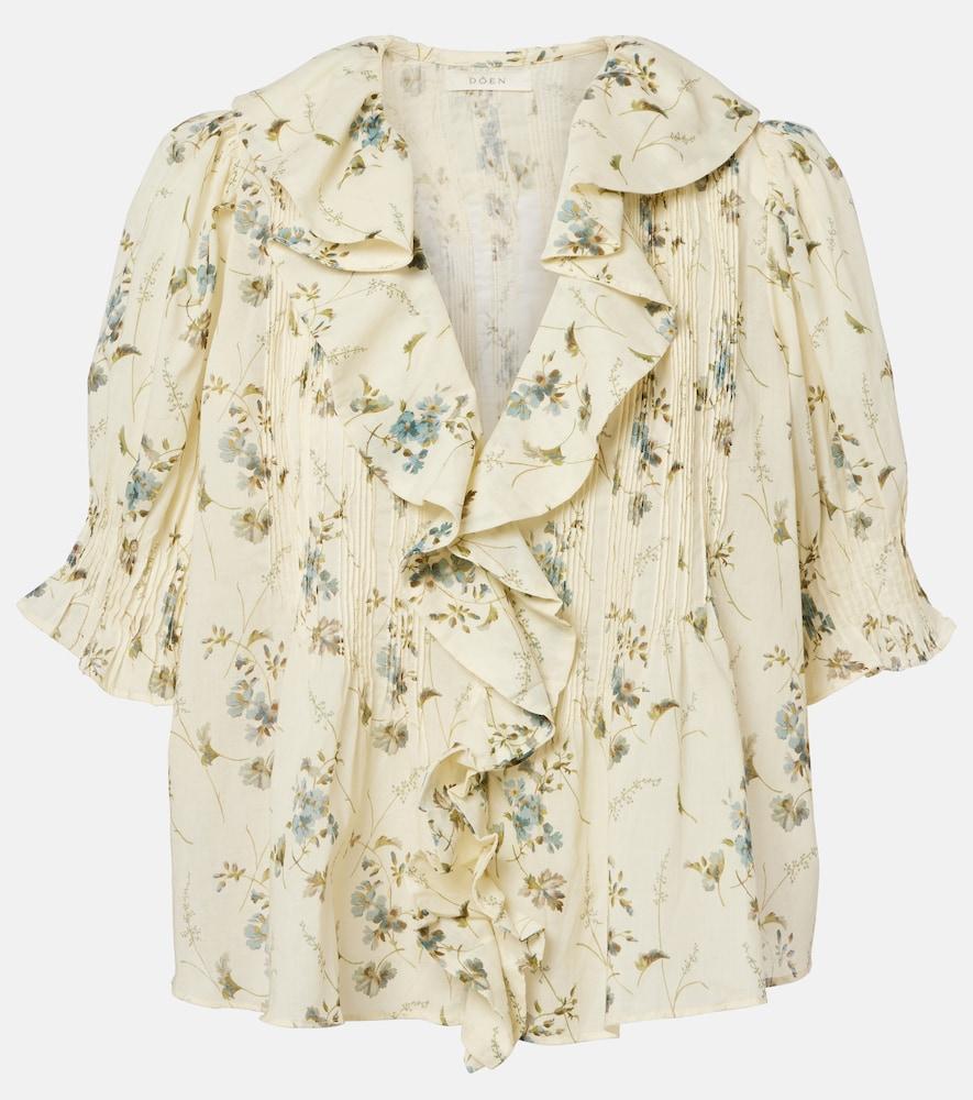 dôen henri floral cotton voile top