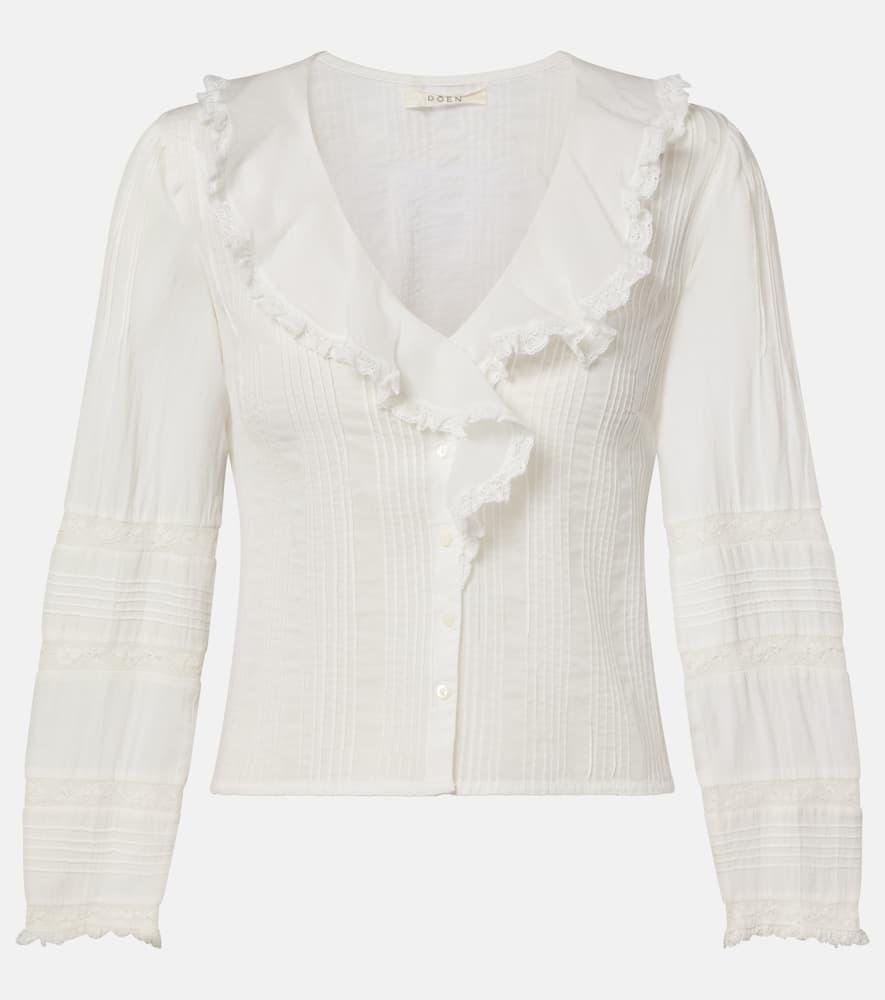 dôen huguette ruffled cotton blouse