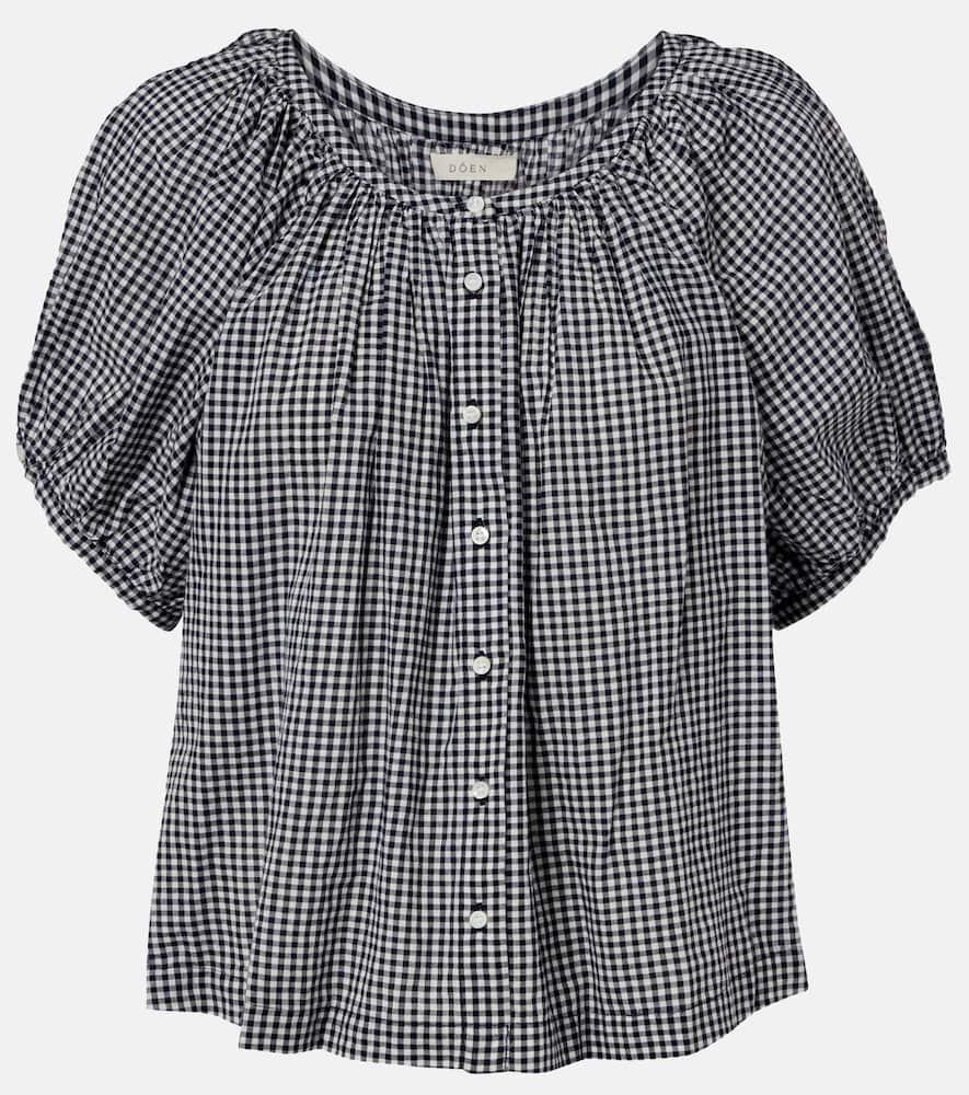 dôen june gingham cotton shirt
