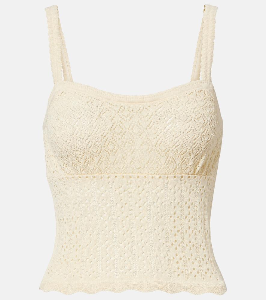 dôen nadille pointelle scalloped top