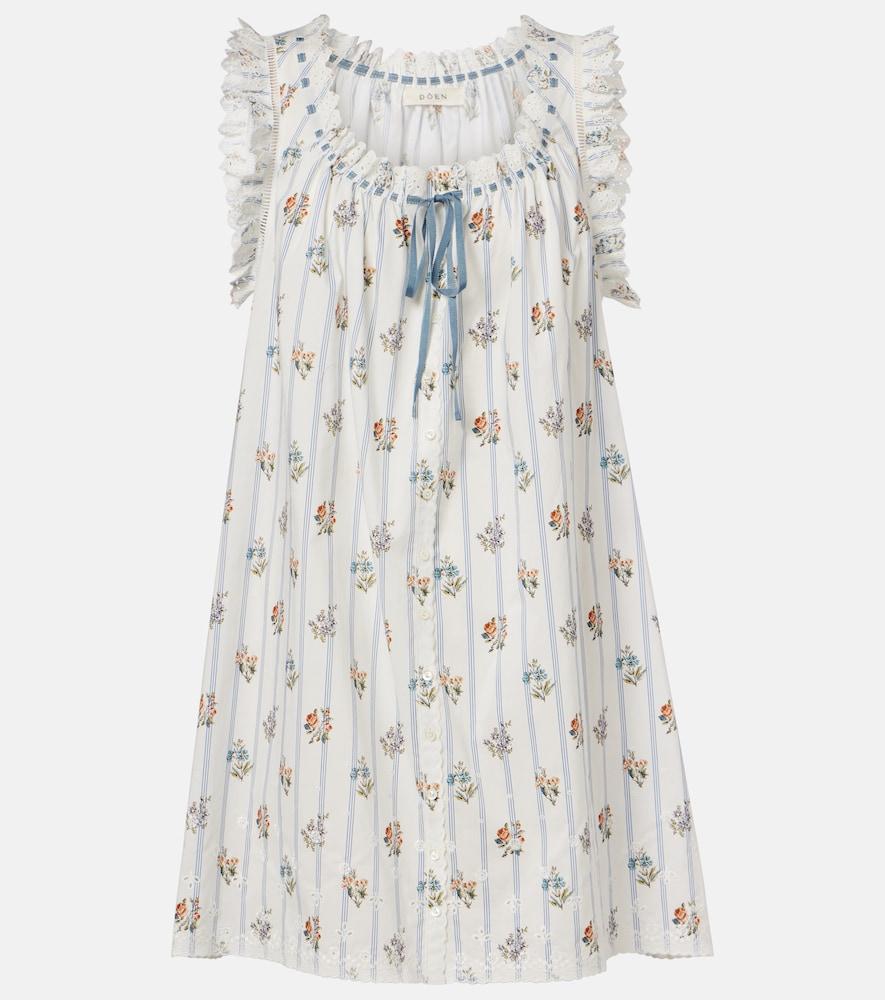 dôen nessie floral striped cotton shirt dress