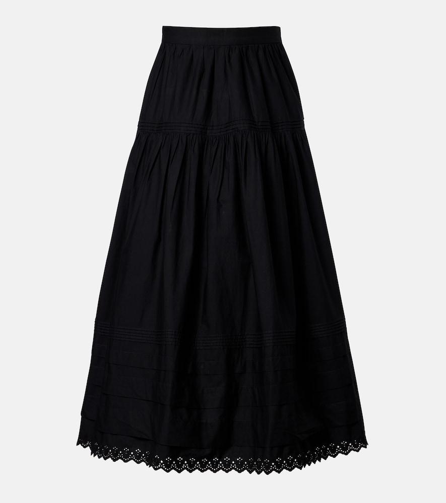 dôen sebastiane cotton poplin midi skirt
