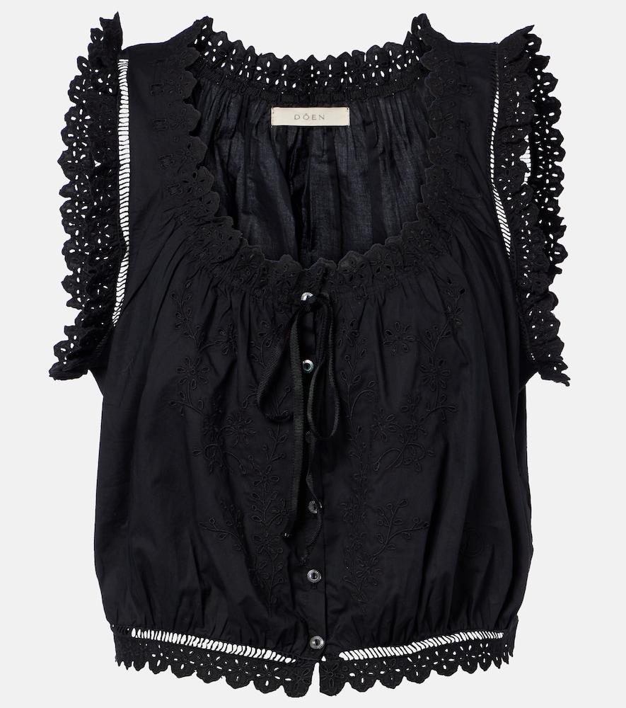 dôen traveler embroidered cotton top