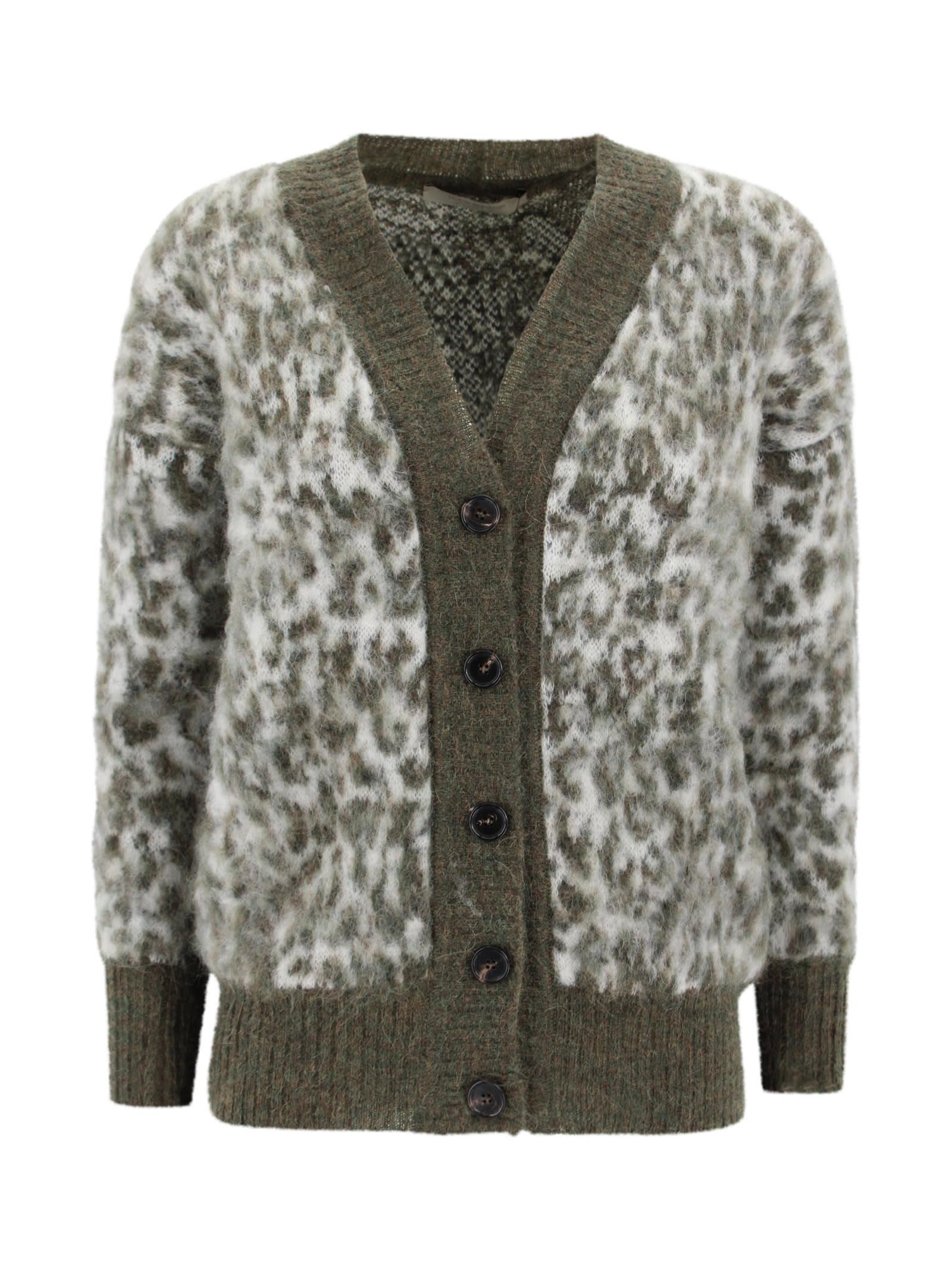 d. exterior animal print cardigan