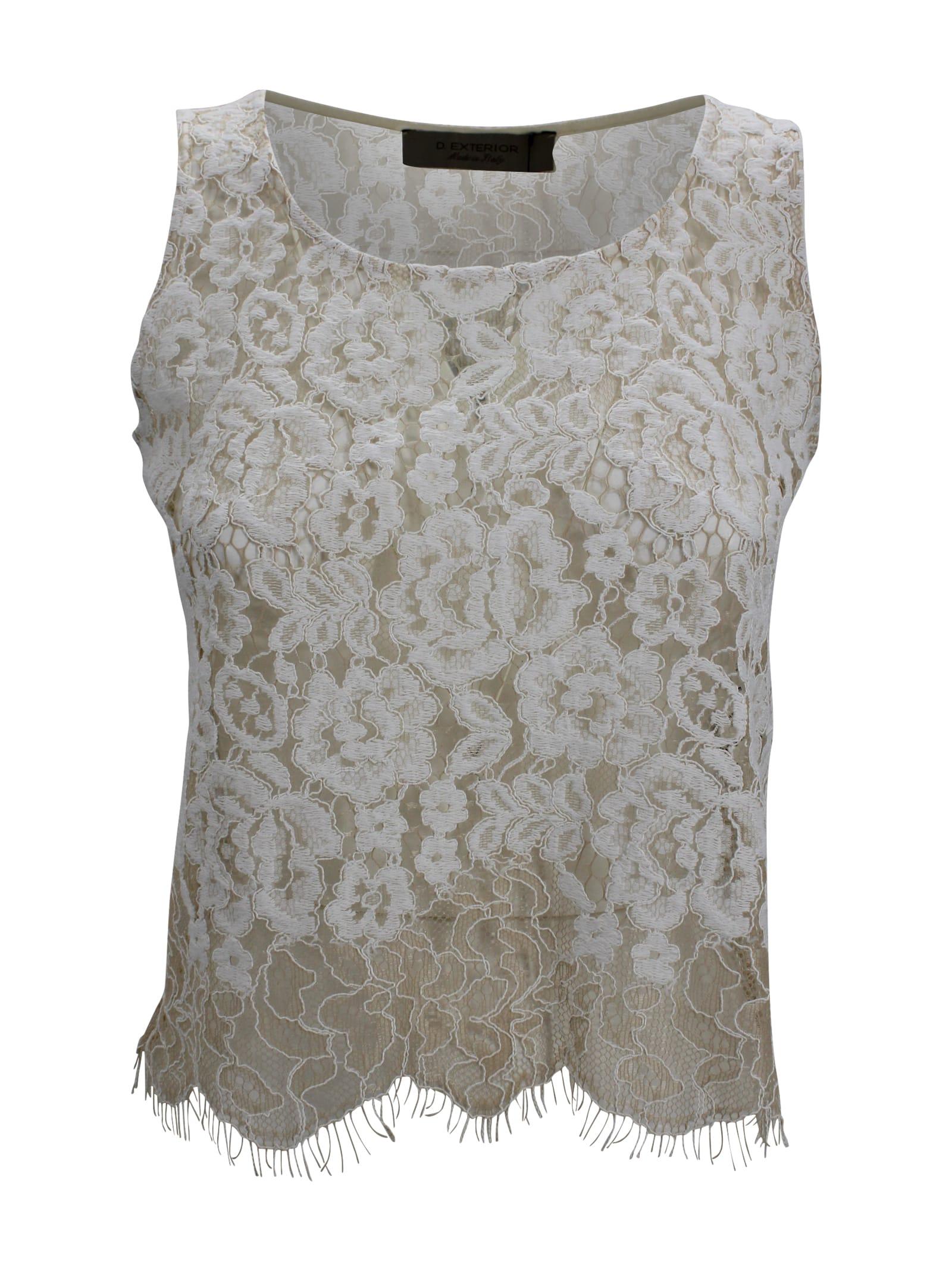 d. exterior embroidered crop top