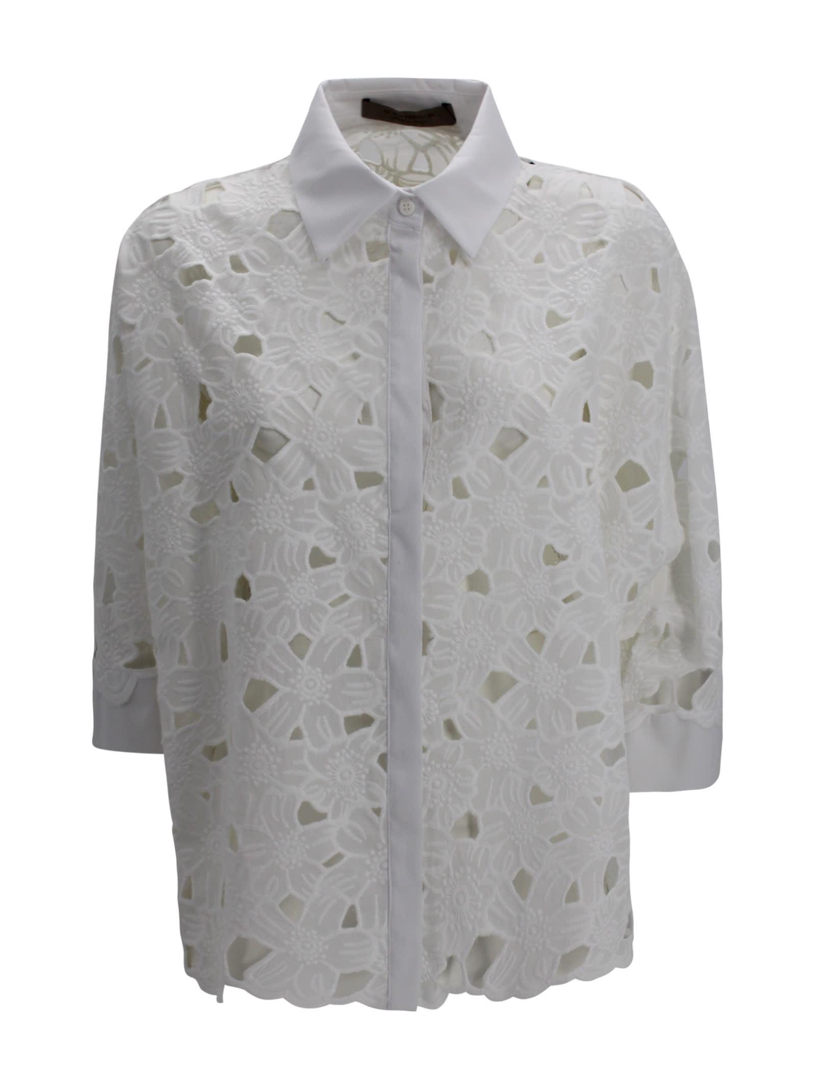 d. exterior embroidered sangallo shirt