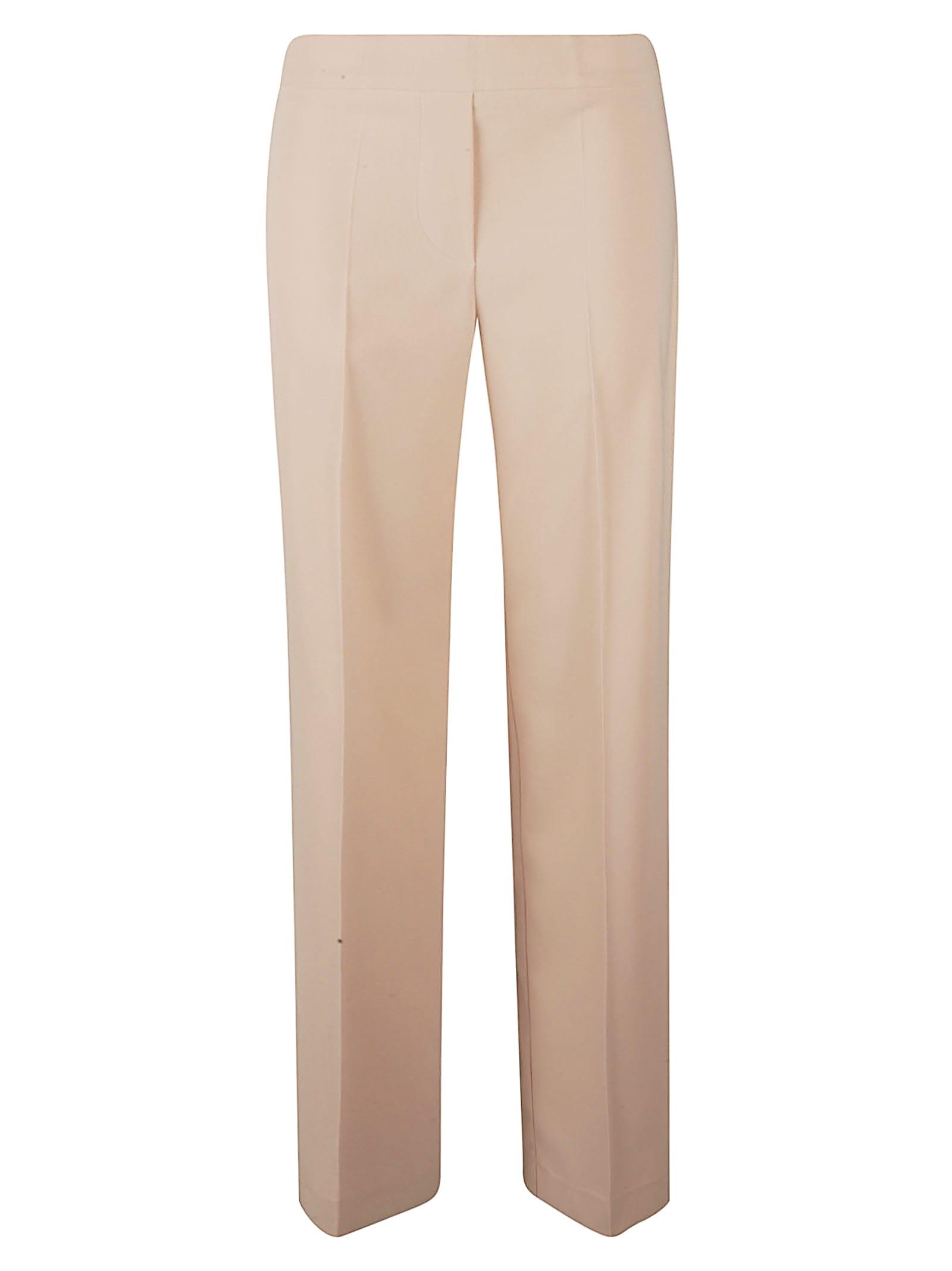 d. exterior high waist plain trousers