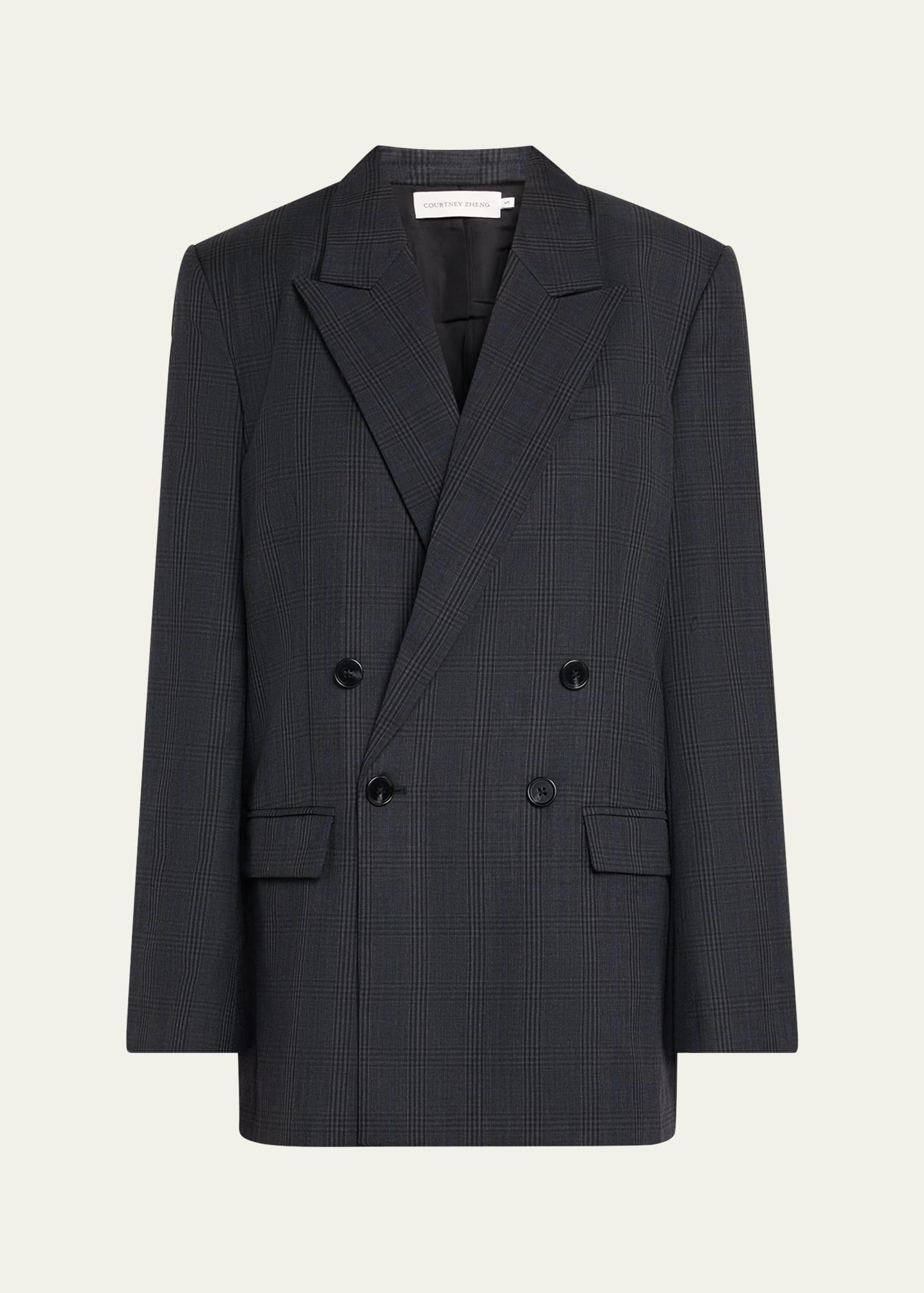 daan oversized check blazer