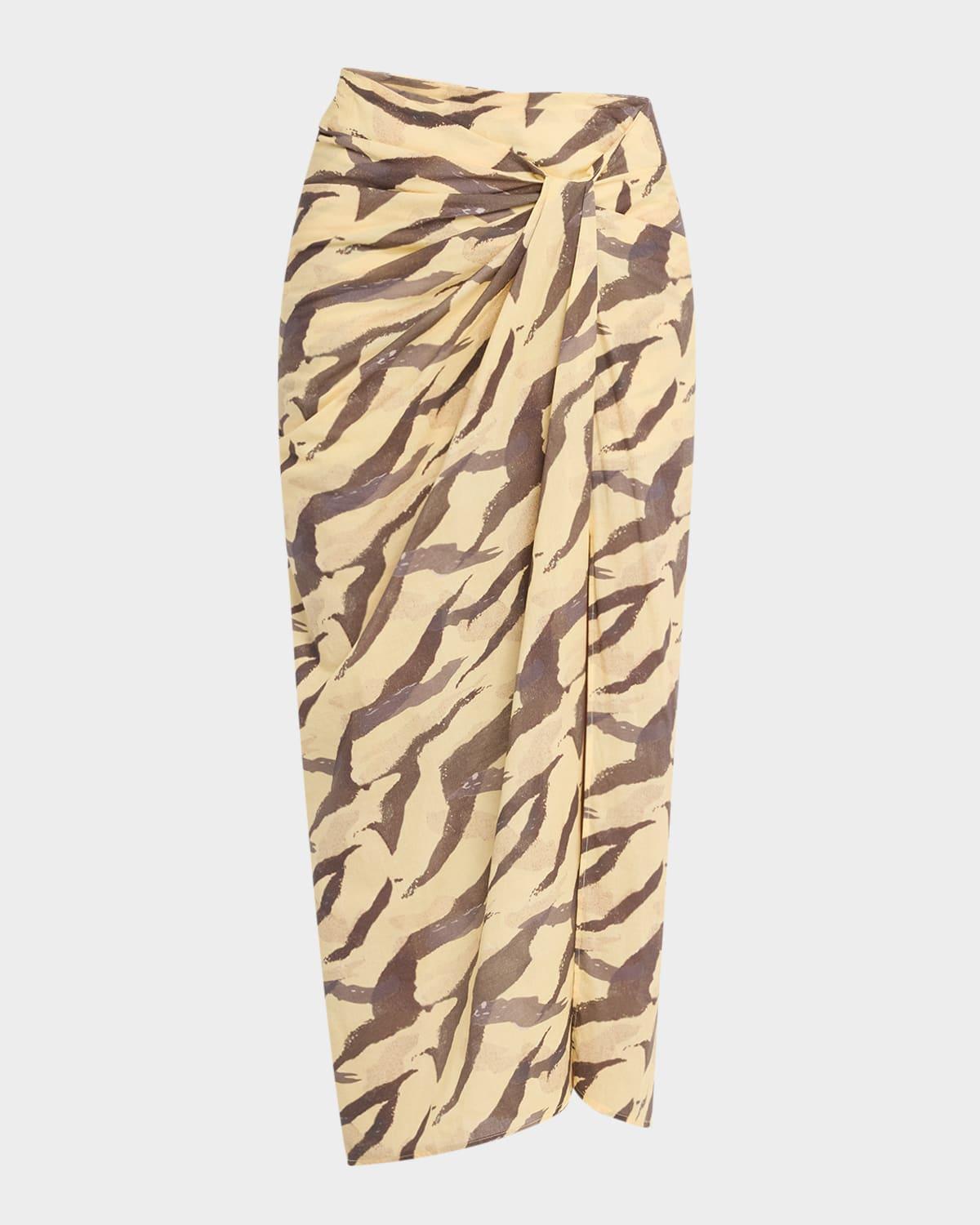 dacca printed draped skirt