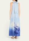 daelia sequin floral-print halter maxi dress