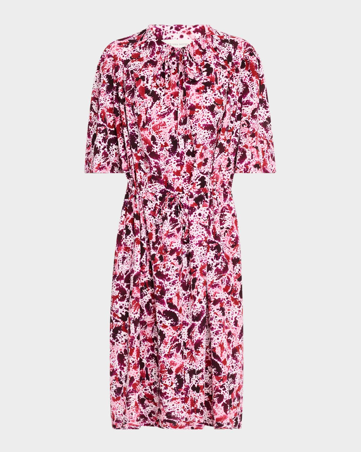 daffie short-sleeve drawstring dress