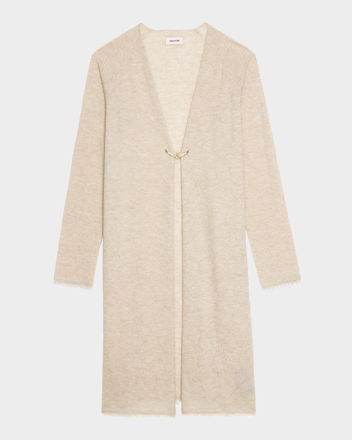 daffy pointelle stars cashmere cardigan