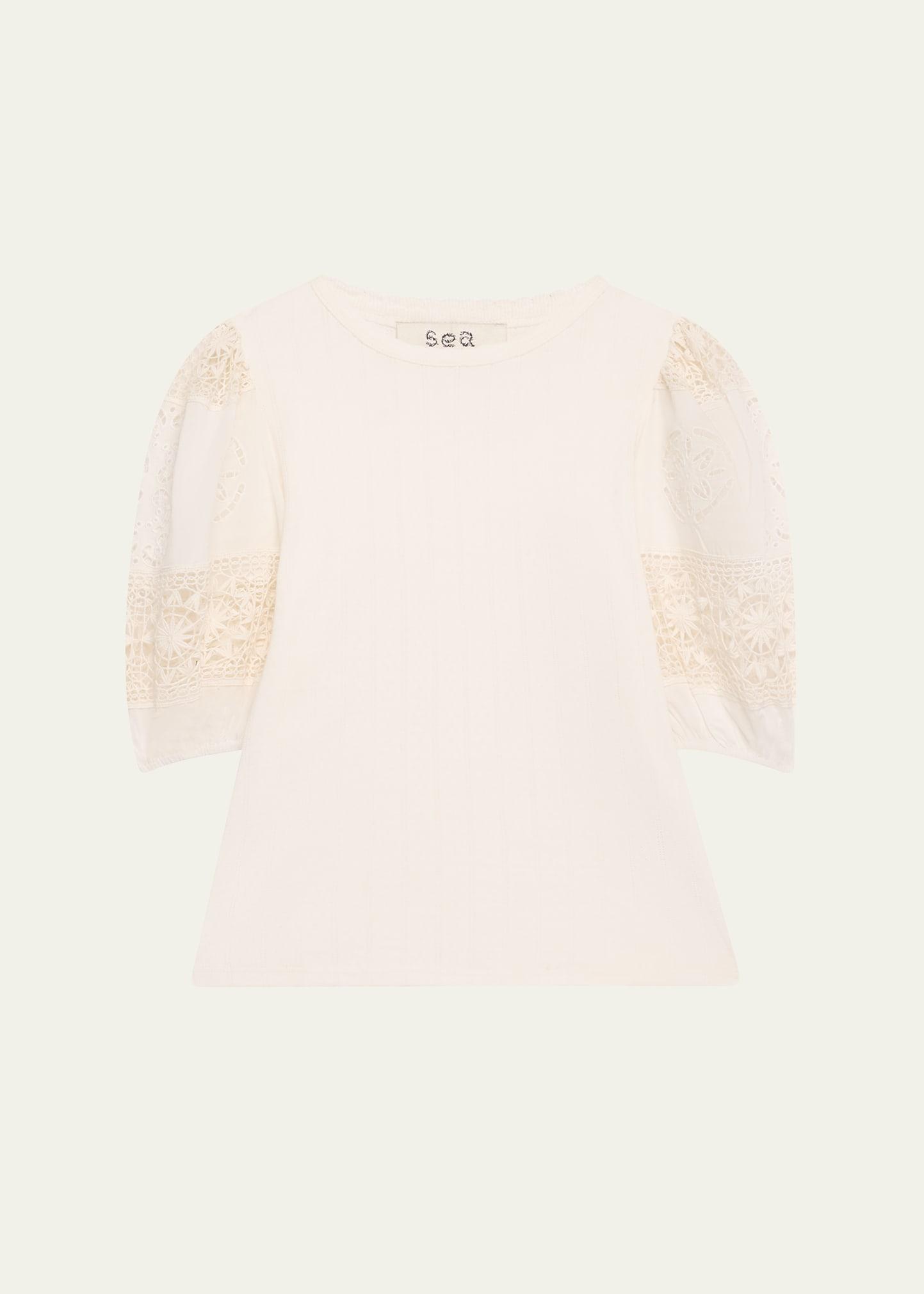 dahlia combo eyelet-sleeve top