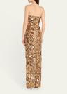 dahlia strapless floral sequin column gown