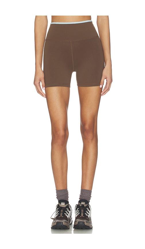 daily drills go! shortie shorts in brown.