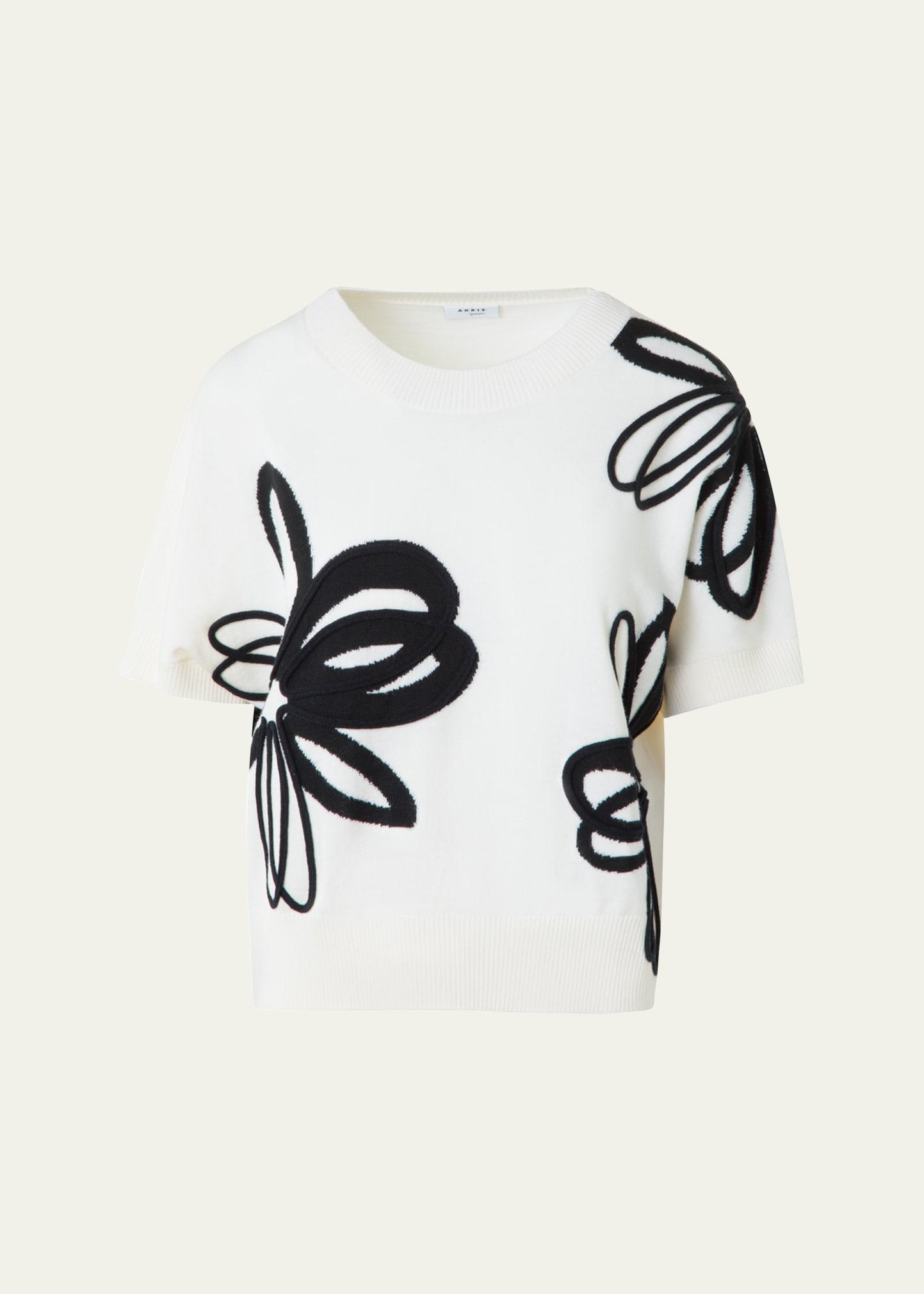 daisy blow up intarsia merino wool sweater