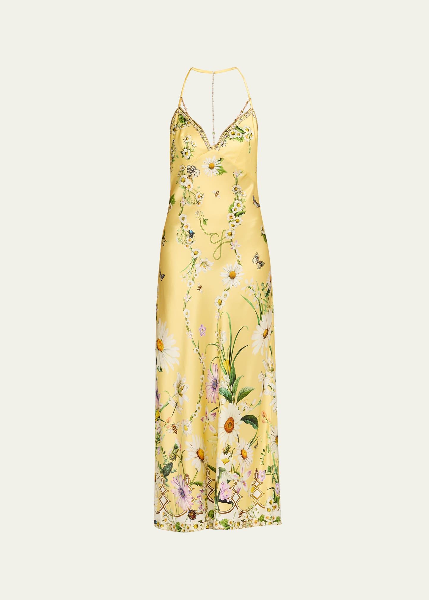 daisy chains chain detail slip dress