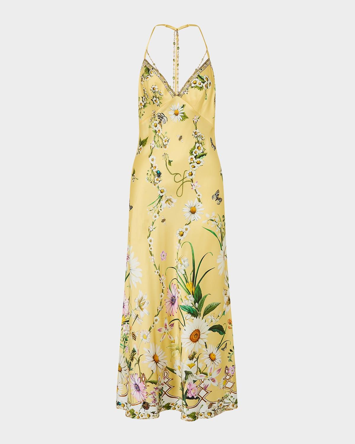 daisy chains chain detail slip dress