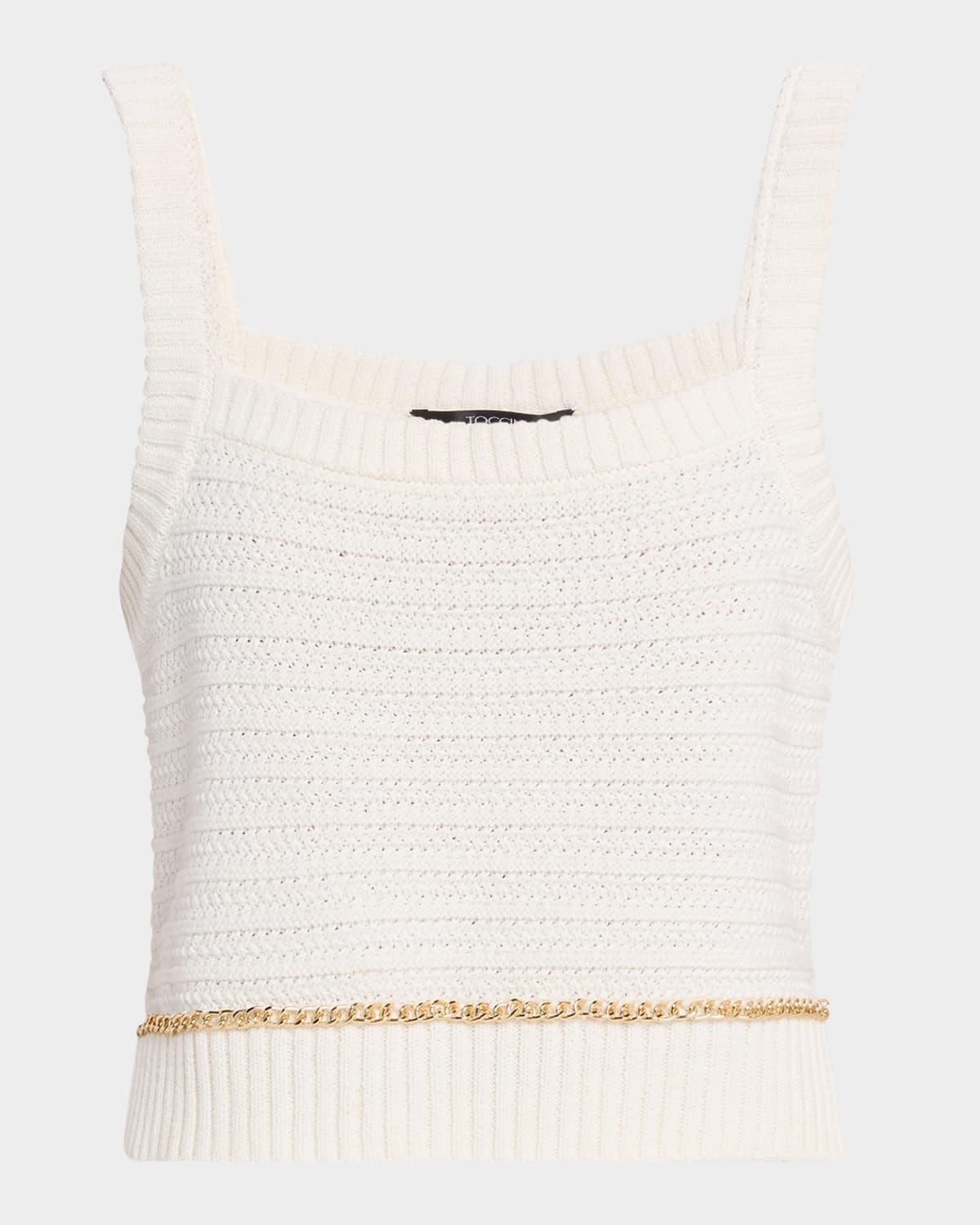daisy cropped knit tank top