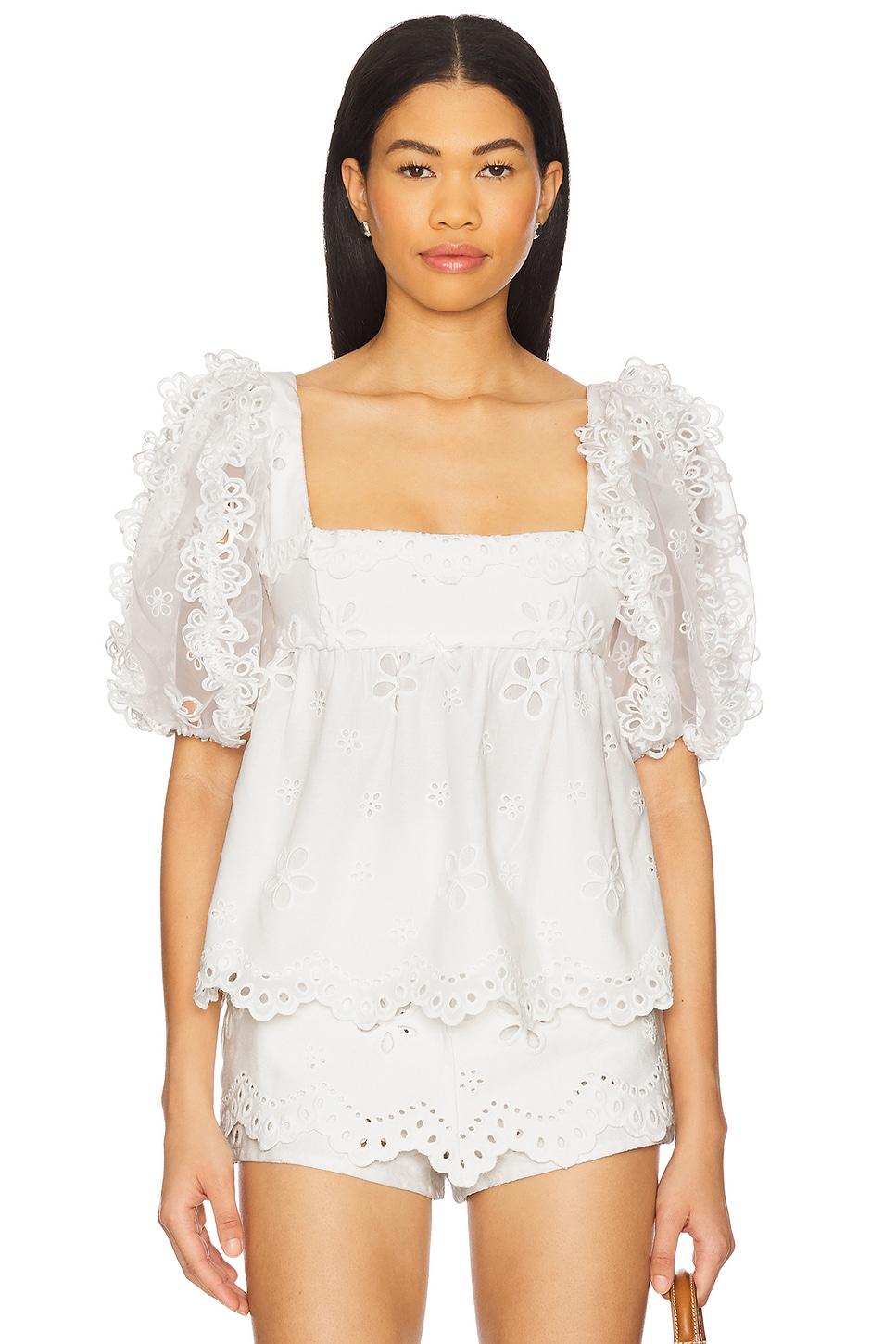 daisy eyelet top