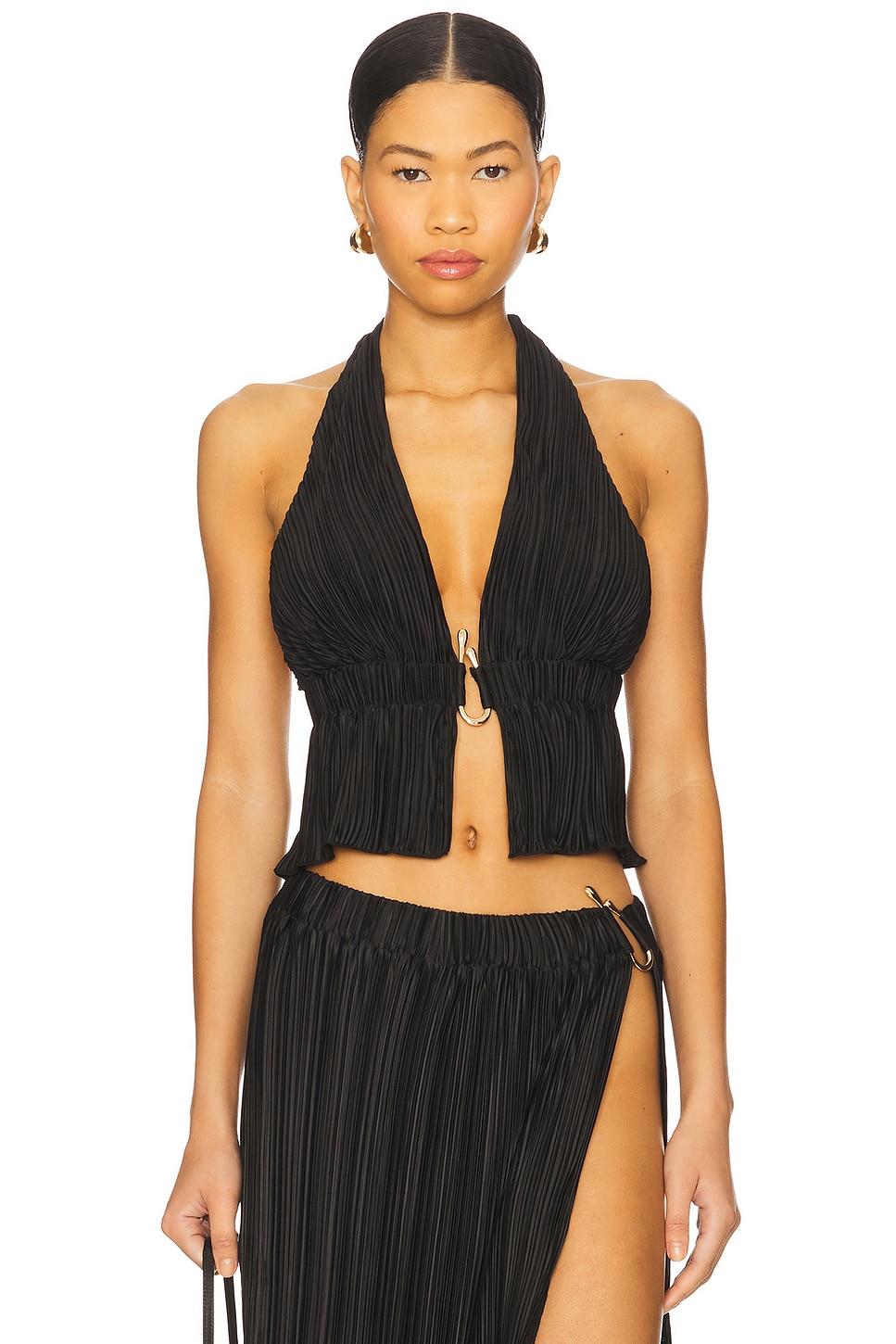 daisy halter neck detail top