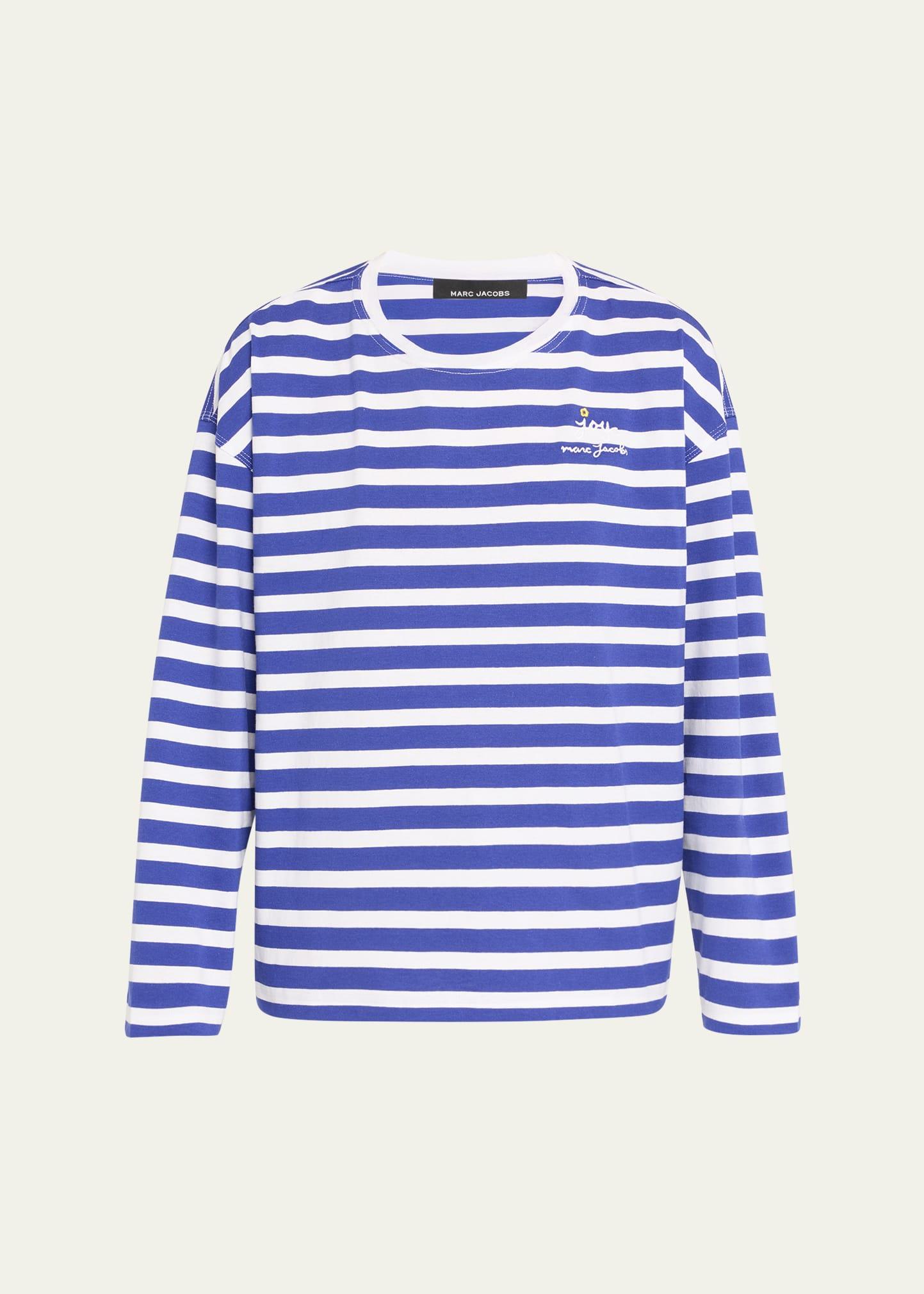 daisy striped long-sleeve t-shirt