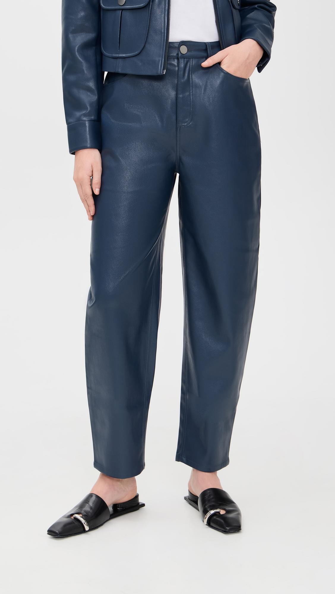 dakota faux leather barrel pants