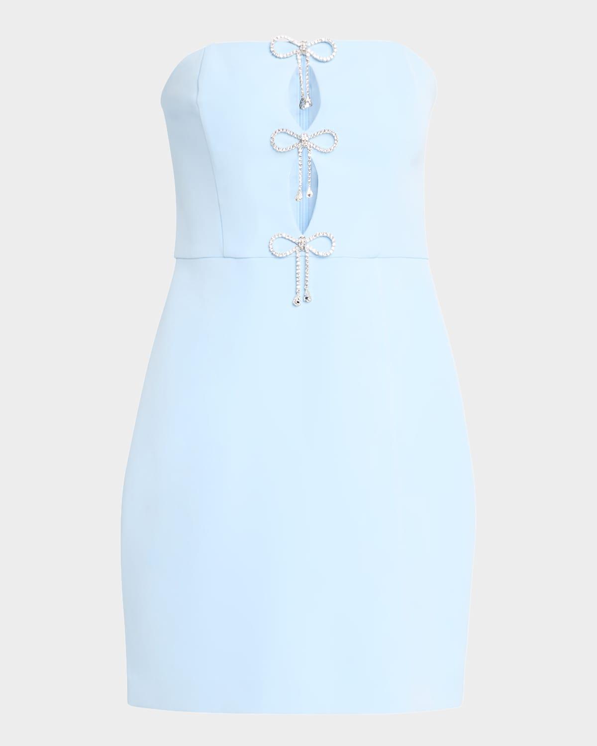 dakota strapless bow-embellished mini dress