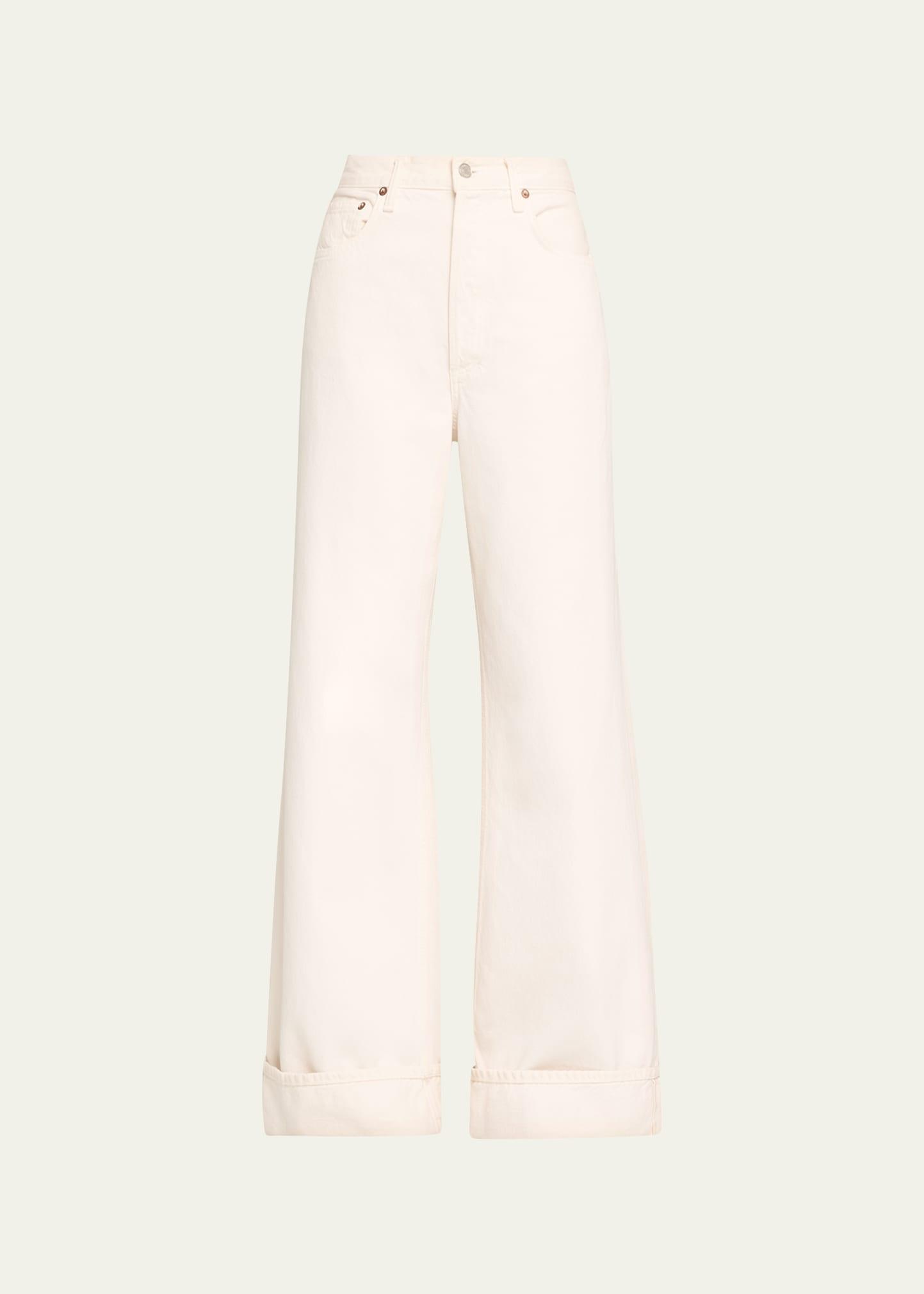 dame wide-leg cuffed jeans