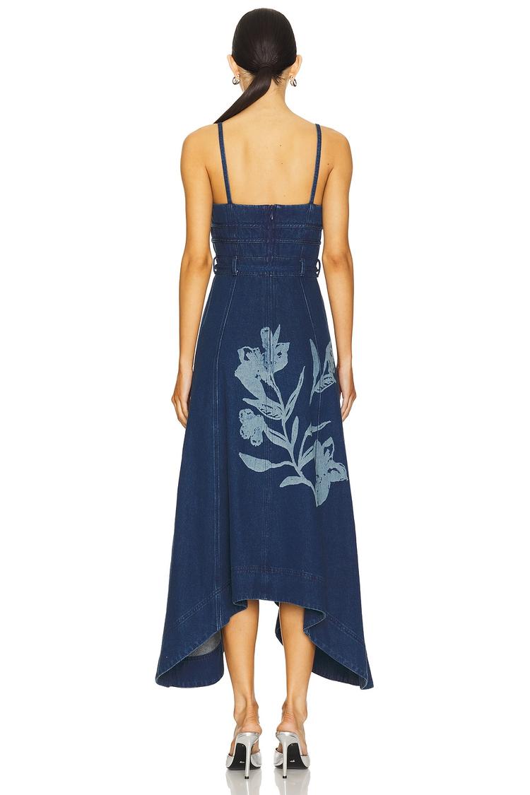 dana denim midi dress