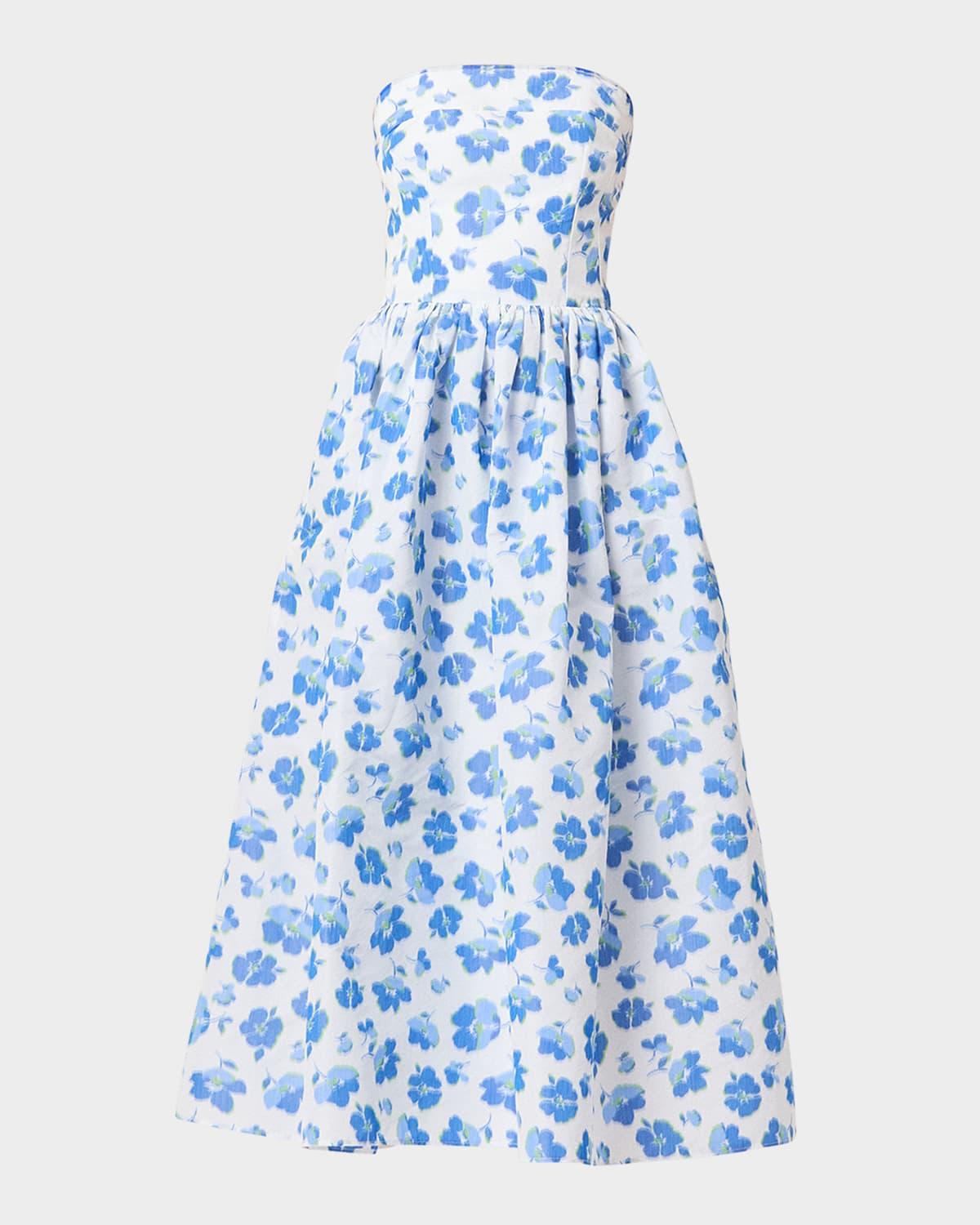 dana strapless floral-print maxi dress
