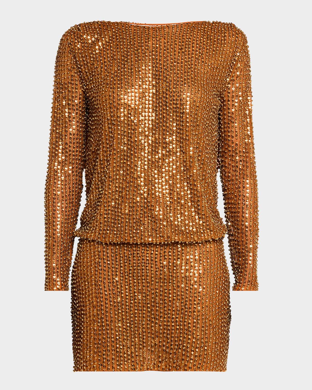 danae open-back crystal mini dress