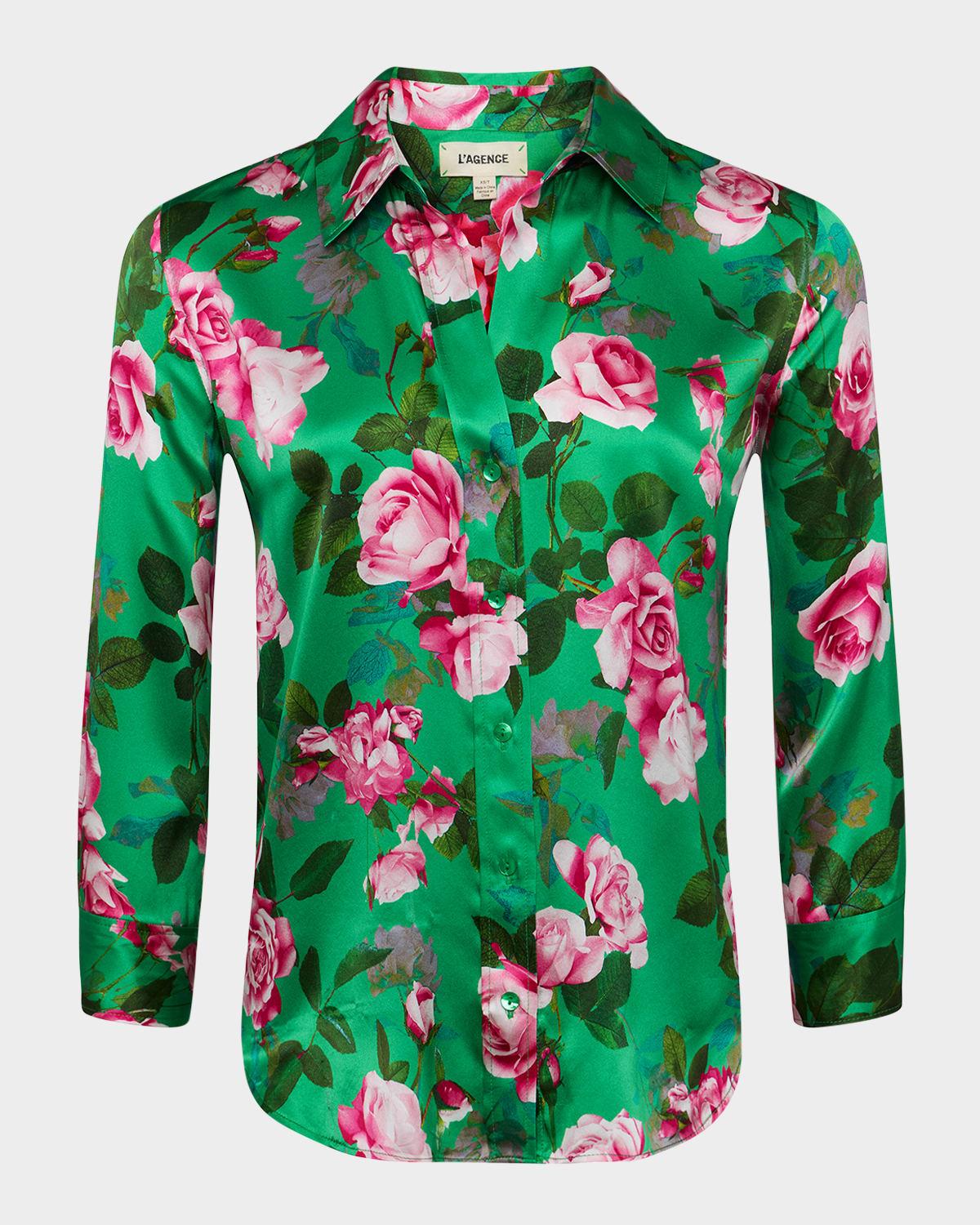 dani button-front silk blouse