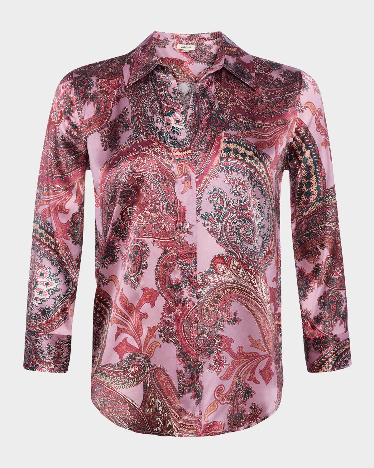 dani silk button-front blouse