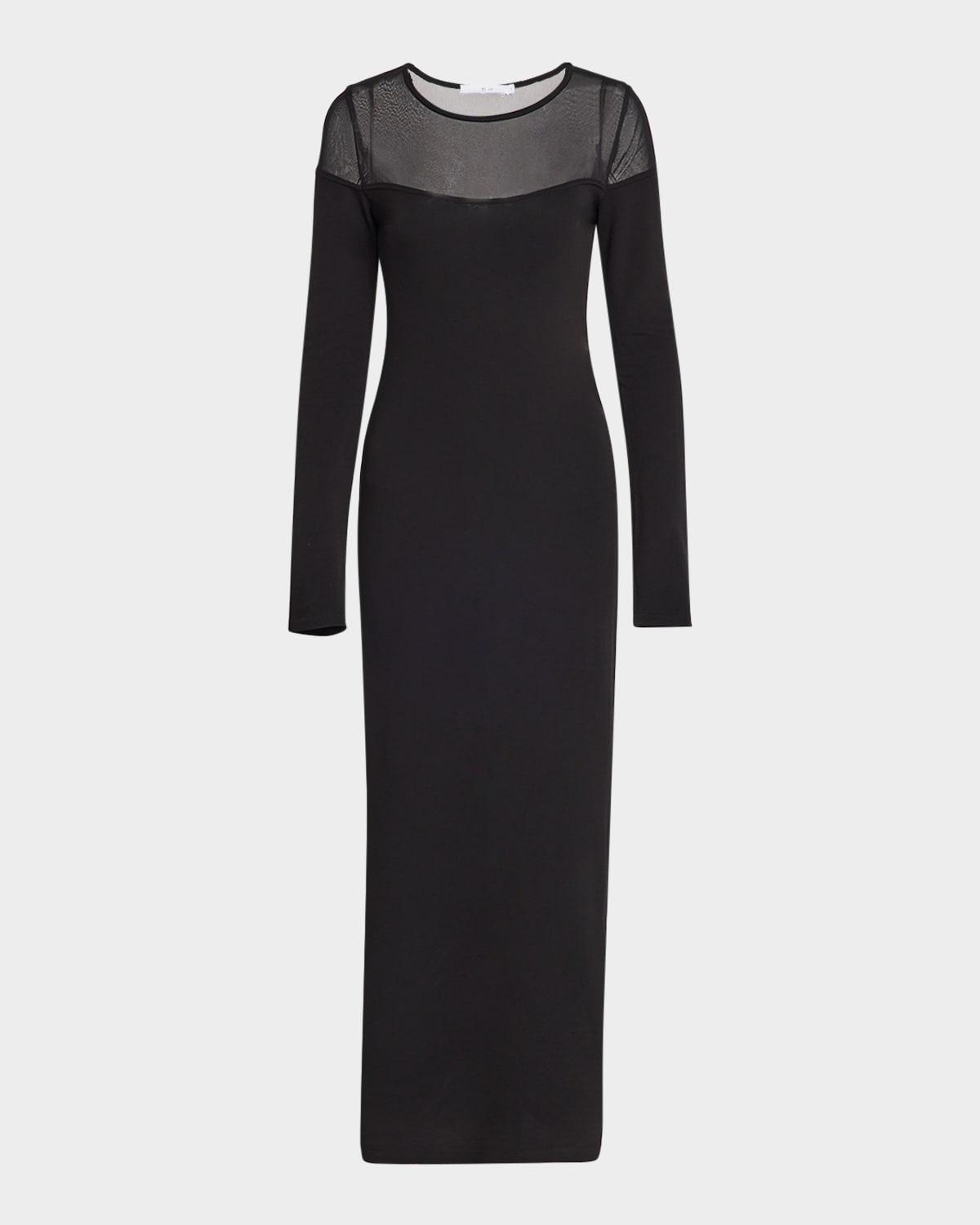 dania long sheer body-con dress