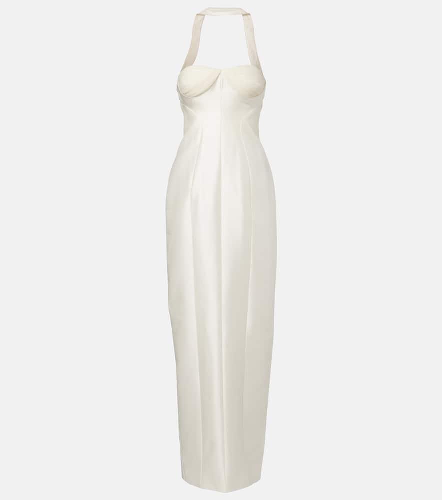 danielle frankel bridal lette wool and silk bustier gown