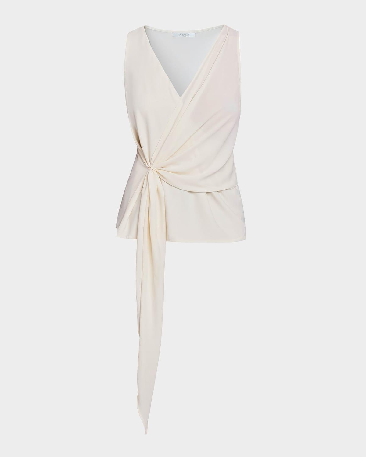 danna sleeveless crepe wrap top
